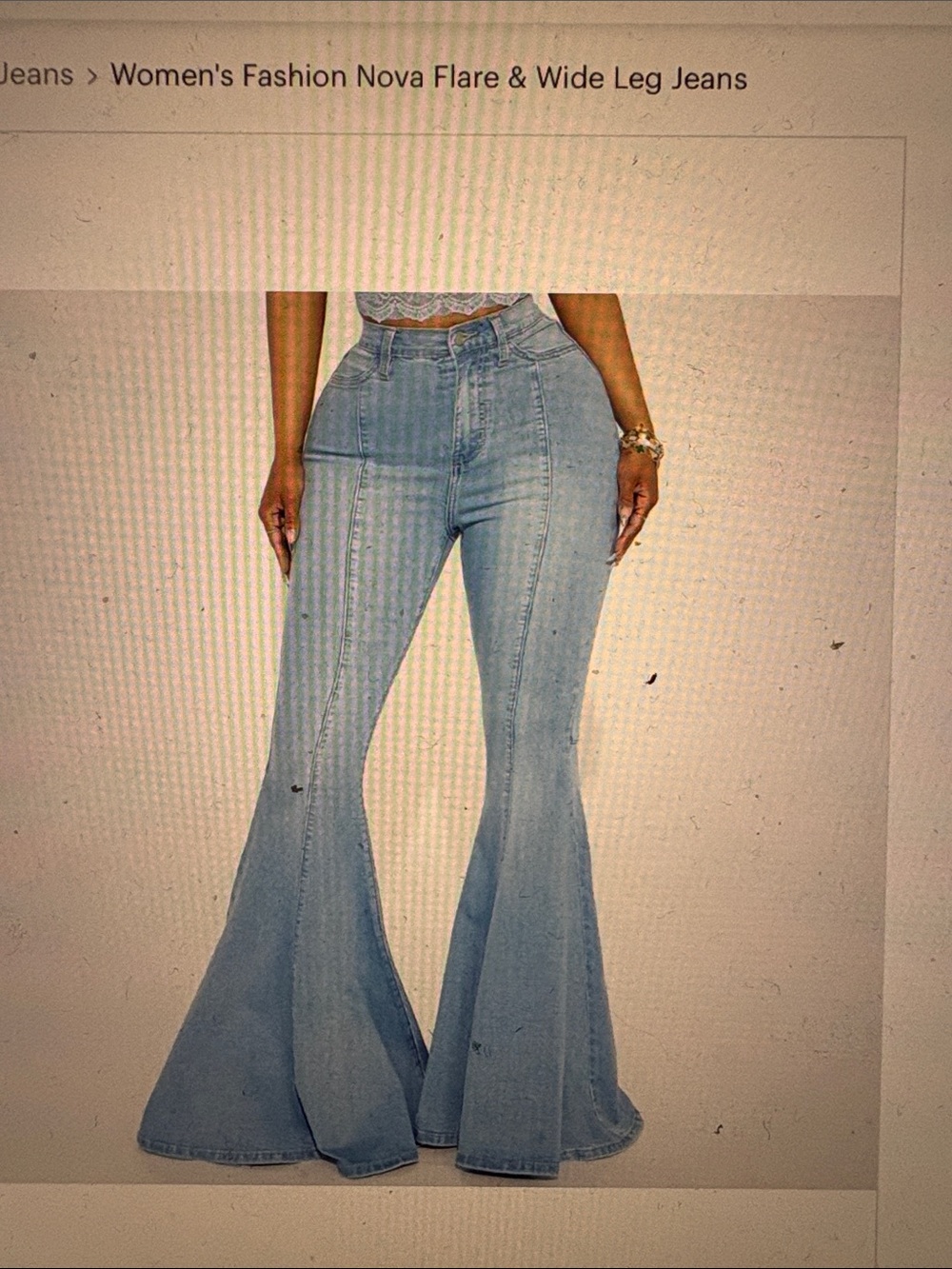 Fashion Nova Light Blue High-Rise Flare Jeans - Wide Leg